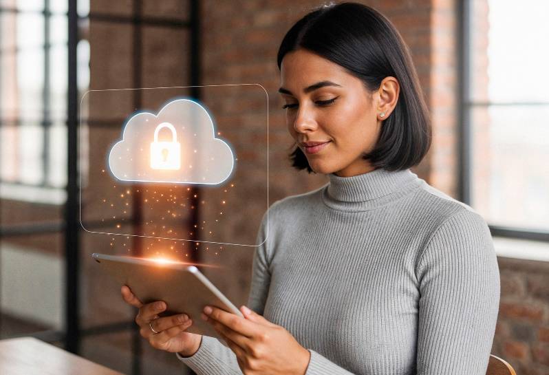 Cloud security and data protection concept Cloud security and data protection concept